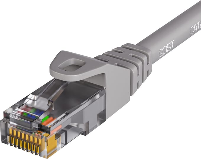 Qost - CAT6 internetkabel - CCA / UTP - 10 Gbps / 250 MHz - RJ45 Connectoren - Patchkabel / Netwerkkabel - 100 meter - Grijs