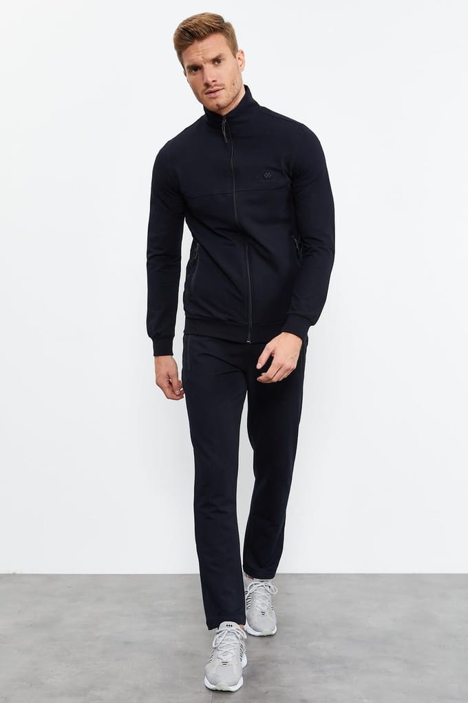 Heren Sweatshirt en Broeken Set met Ritsfront