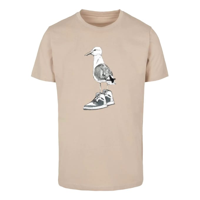 Mister Tee - Seagull Sneakers Heren Tshirt - L - Beige