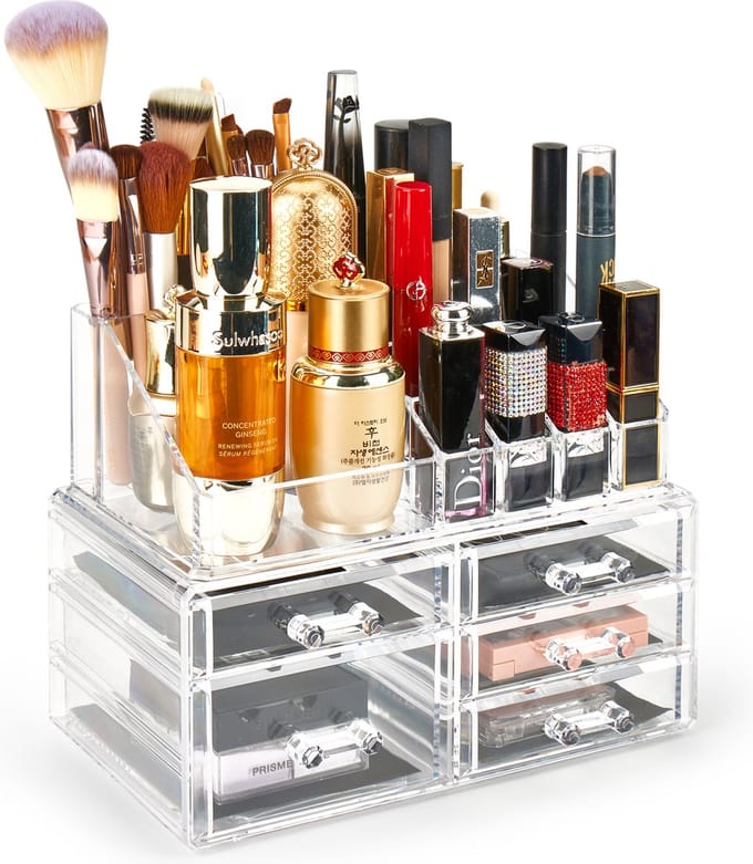 Behave Make Up Organizer - Skincare Organizer - Organizer Make Up - Transparant - 5 Lades - 2-Delig