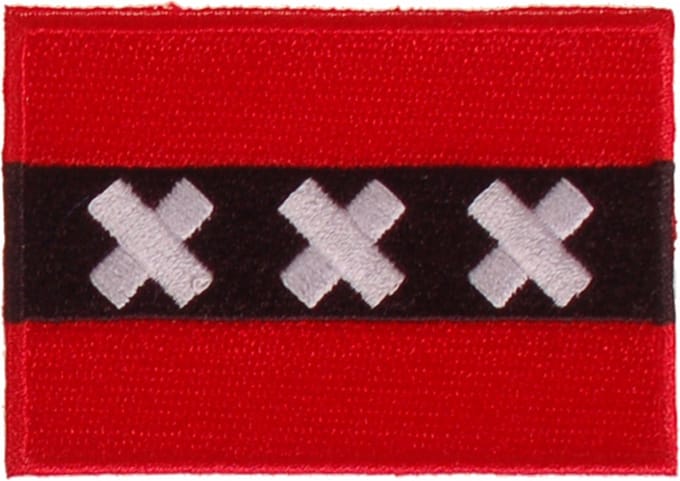 Strijkapplicatie 8x6cm vlag Amsterdam