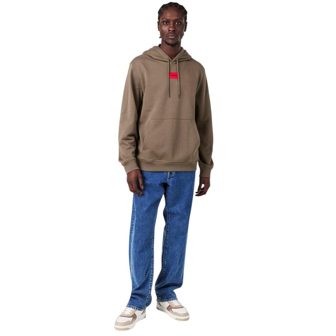 Hugo Heren Pullover Hoodie Katoenmix (Medium Grijs)