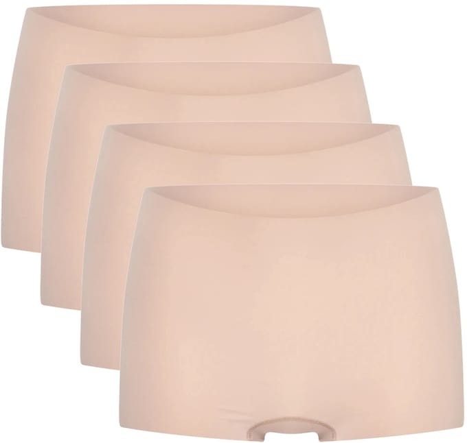 Beeren dames shorts Invisible - 4-pack Laura - maat L/XL - caffè latte