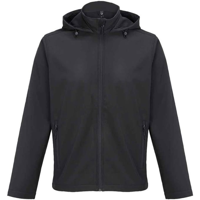 SOLS Heren Race Hooded Soft Shell Jack (Zwart)