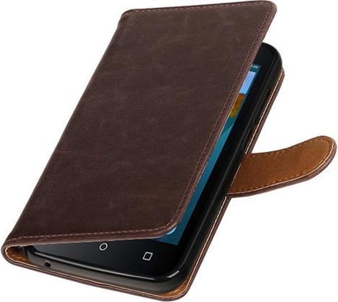 BestCases.nl Mocca Pull-Up PU booktype wallet hoesje voor Huawei Y560 / Y5