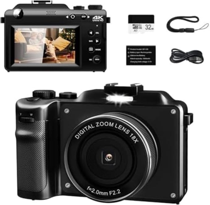 Merkloos - Analoge Camera - Zwart