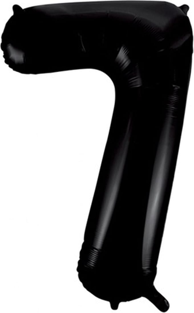 Wefiesta - Folieballon Cijfer 7 Zwart - 86 cm