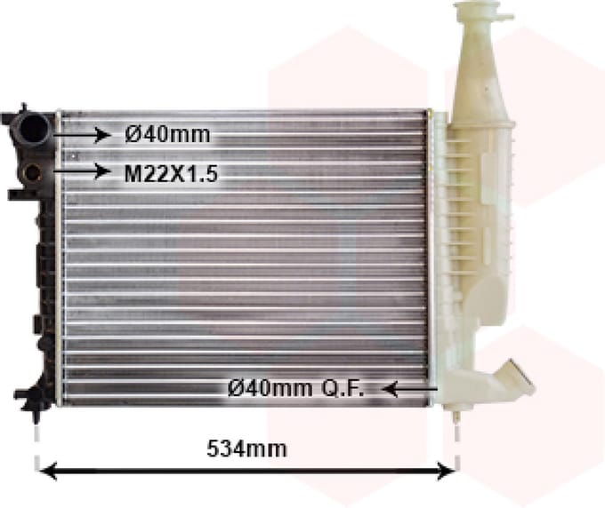 Van Wezel - RADIATOR VOOR CITROEN BERLINGO 1996-2002 130007