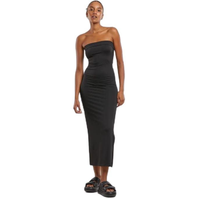 Urban Classics Midi-jurk Vrouwen Medium-lengte jurk zwart L Dames