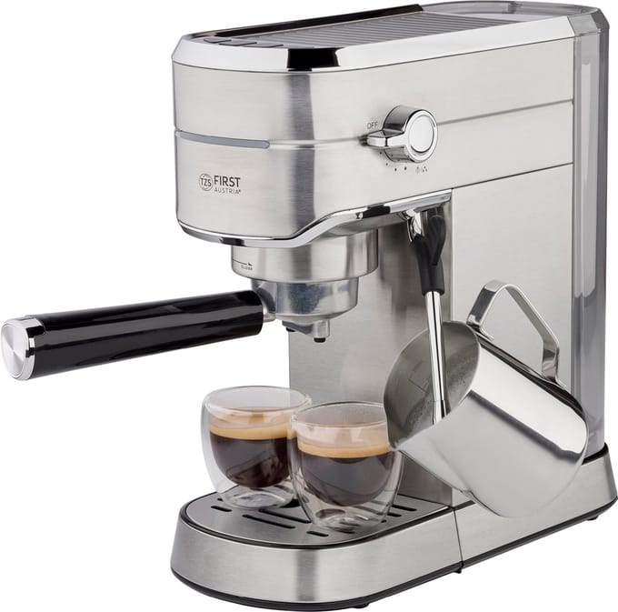 TZS First Austria Pistonmachine - 1450W - Espressomachine - Koffiezetapparaat - 15Bar - RVS