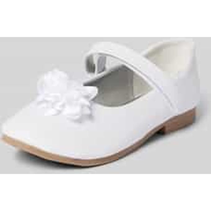Ballerina's met bloemenapplicatie en klittenbandsluiting