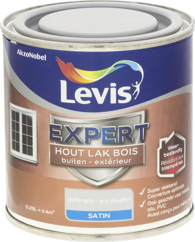 Levis - Expert Hout Lak Buiten Satin - Dolfijngrijs - 0,25 L