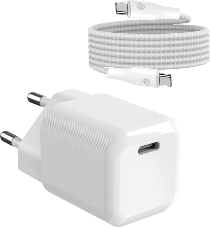 30w GaN Charger + usb C kabel 2 meter - Oplader met Fast Charge - Usb C adapter 30w - Kleine usb C stekker + Oplaadkabel usb C