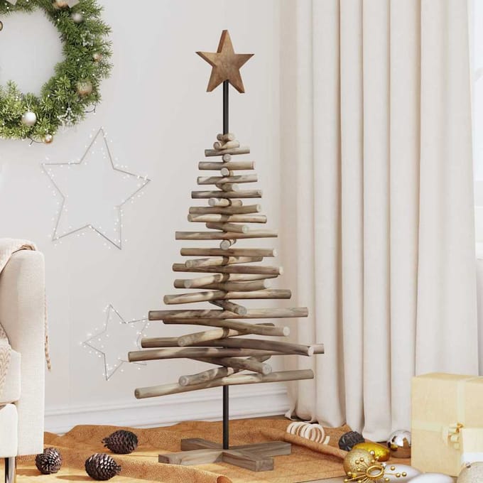 vidaXL - Kerstboom - Bruin - 120 - cm - Massief - teakhout