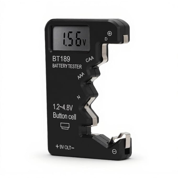 Batterijtester - Zwart - Compact en Lichtgewicht - Voor Diverse Batterijformaten