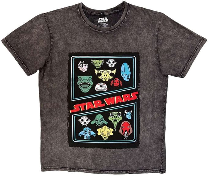 Disney Star Wars - Alien Heads Heren Tshirt - S - Grijs