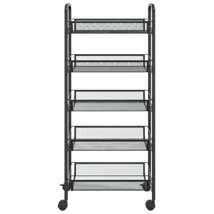 vidaXL - Keukentrolley - 5-laags - 46x26x105 - cm - ijzer - zwart
