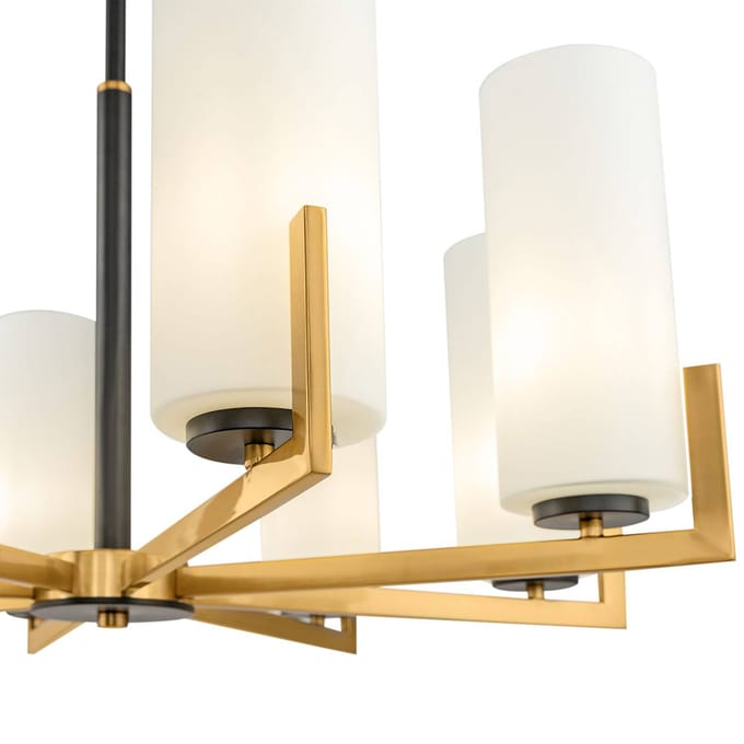 Maytoni Fortano kroonluchter 8-lamps glazen kap