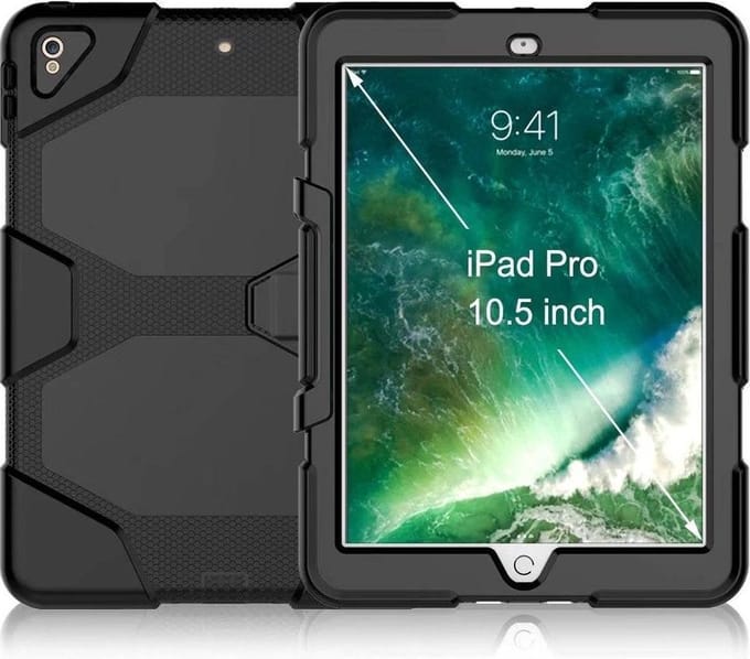 LuxeBass Apple iPad Pro 10.5 (2017) Extreme Armor Cover hoesje - Zwart