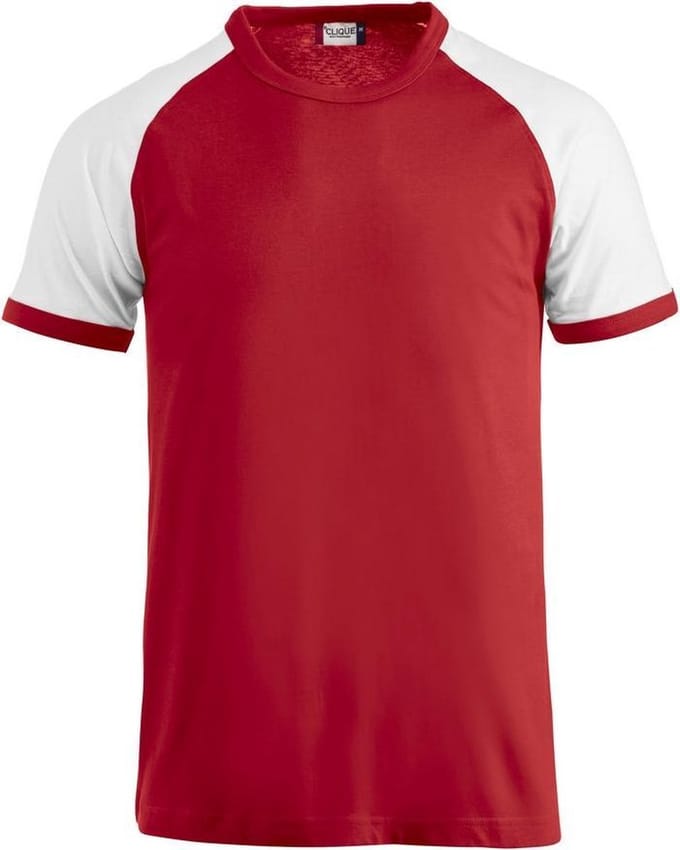 Clique Raglan-T 029326 - Red/Wit - S