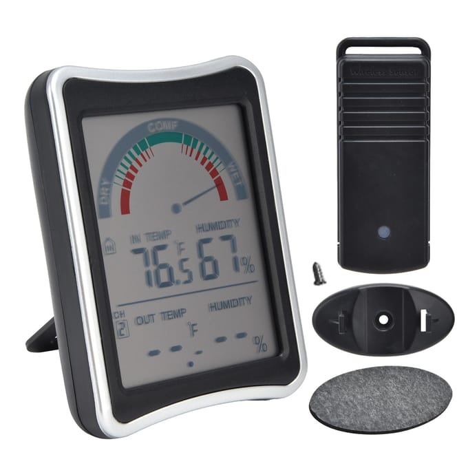 Draadloze Digitale Thermometer Hygrometer Binnentemperatuur Vochtigheidsmeter 50 celsius 70 celsius  20percent 99percent RV gray
