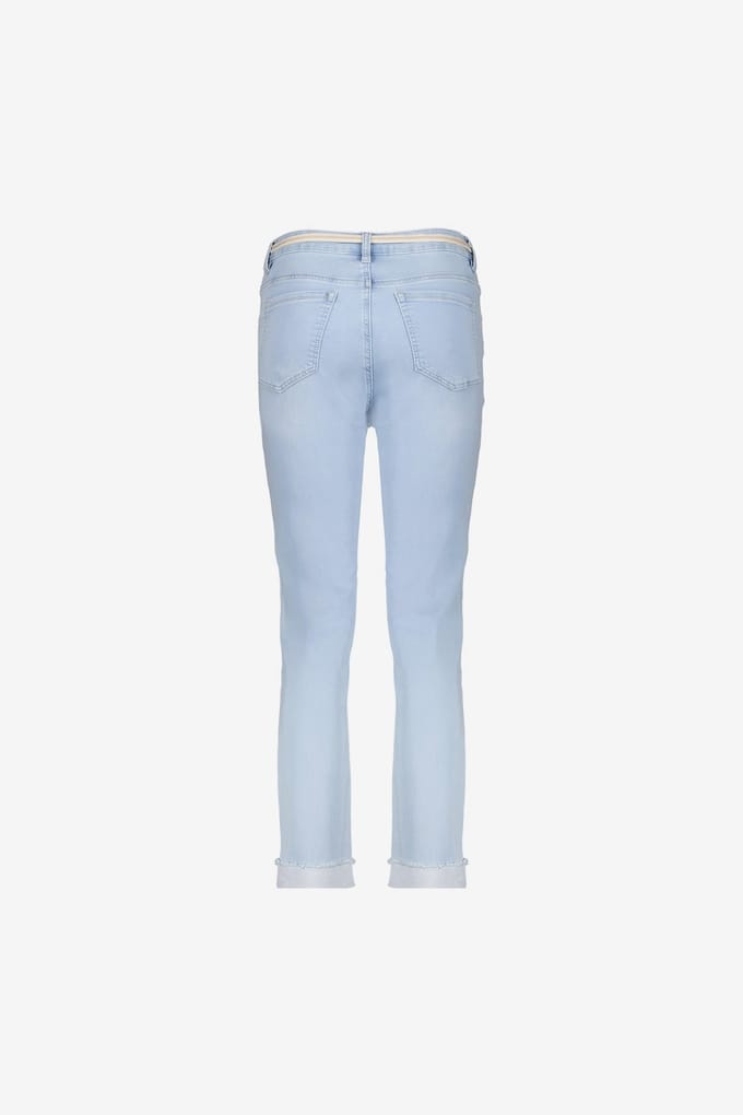 Geisha Jeans + Turn-up Bleached Denim Größe: M | Straight Jeans Outlet | Damen | Blau