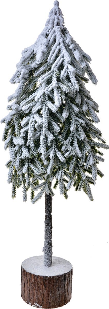 Clayre & Eef Kerstdecoratie Kerstboom 20x15x53 cm Grijs Wit Kunststof