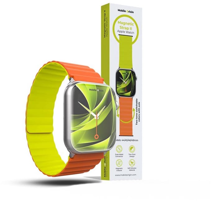 Mobile Origin Magnetic Watch Strap II - orange/green - Apple Watch 49mm/46mm/45mm/44mm