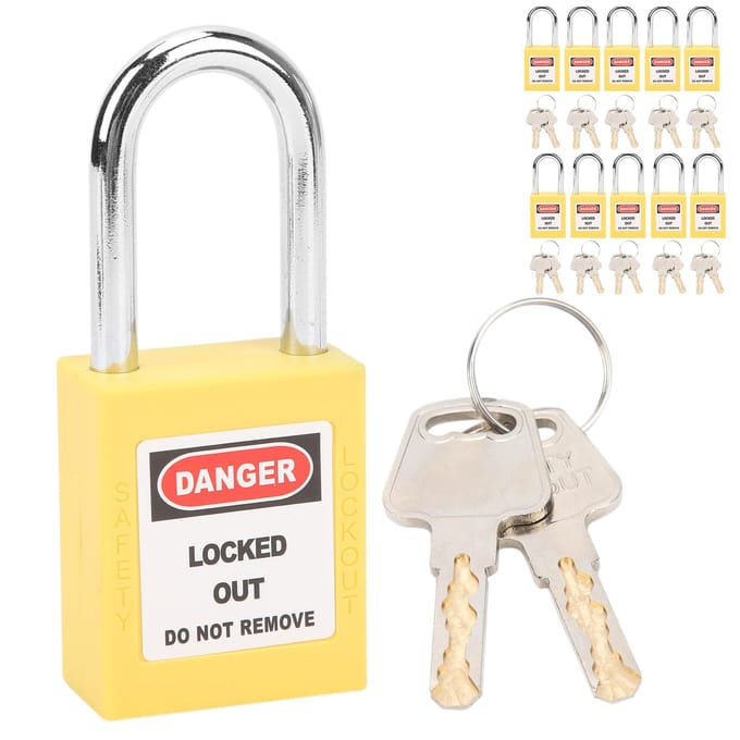 10 Sets 38mm Lockout Slot Nylon Industriële Engineering Isolatie voor Chemische Energie geel