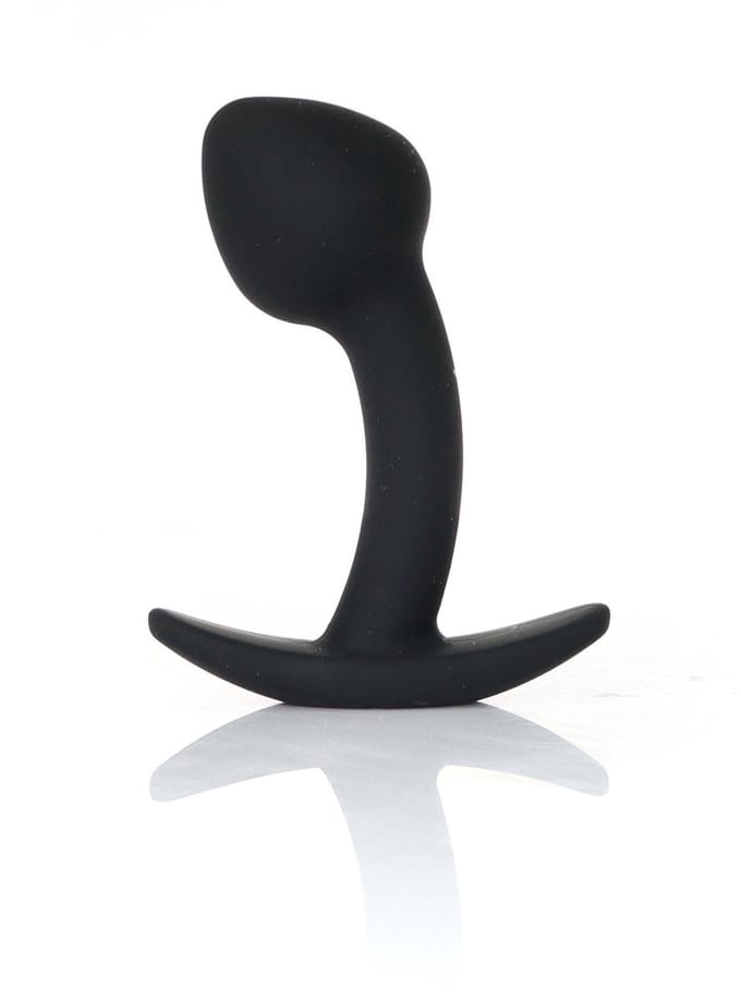 Power Escorts Curved Silicone Anal Black Plug Small - 7,5 Cm Dia 2,5 Cm