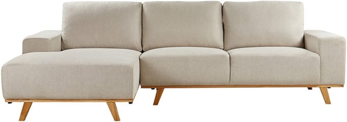 NORA - Hoekbank - Beige - Rechtszijdig - Polyester