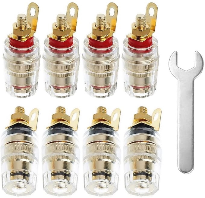8-delige 4mm Banana Plug Aansluiting voor Speaker Terminals en Amperen