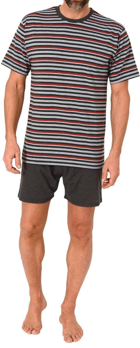 Herenpyjama Shorty met korte mouwen Pyjama in een geweldige gestreepte look