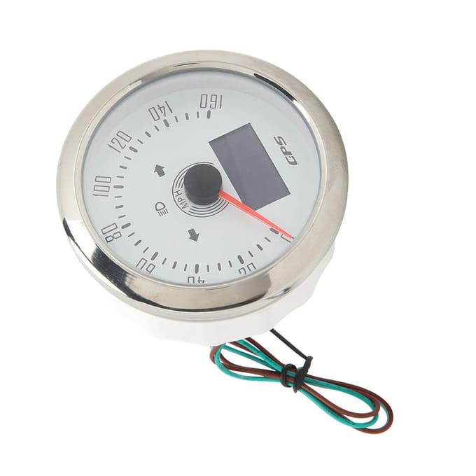 85mm 3-in-1 GPS Snelheidsmeter 0-160MPH Kilometerteller Meter met OLED Display Kilometerstand COG Functies 9-32V voor Camper Boot Schip Auto white