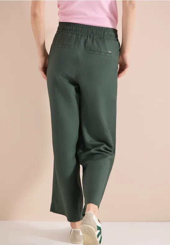 Broek met wijde pijpen in Loose Fit van linnenmix