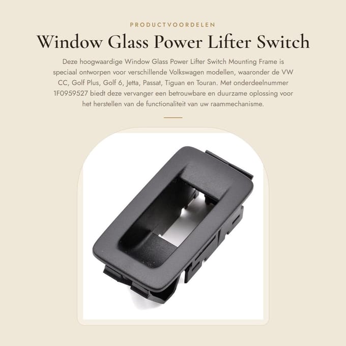 Dailygoods - Window Glass Power Lifter Switch Mounting Frame voor VW CC, Golf, Jetta, Passat, Tiguan