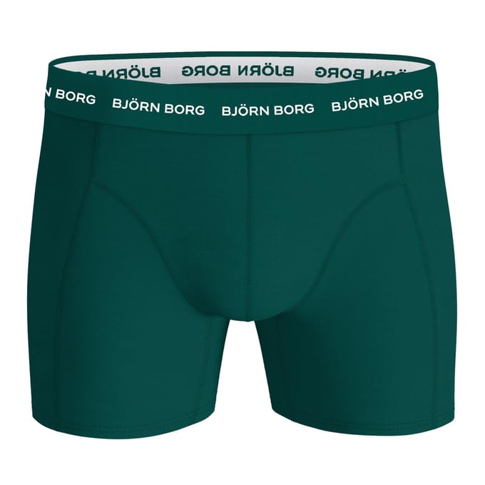Björn Borg Cotton Stretch boxers - heren boxers normale lengte (3-pack) - zwart - print - groen