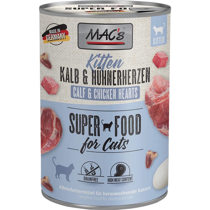 MAC's CAT - Kittenblik 6x400g - Kalfsvlees & Kippenhartjes