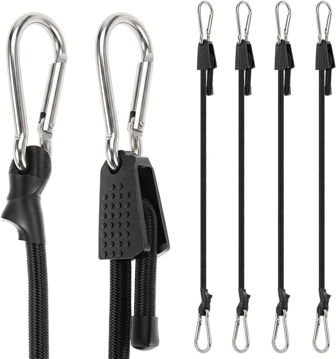 Elastische Spanband met Karabijnhaak - 100 cm - Verstelbaar en Sterk - Voor Bagage, Camping en Transport
