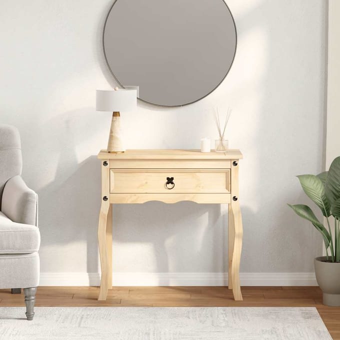 vidaXL - Wandtafel - Corona - 73x35x73 - cm - massief - grenenhout
