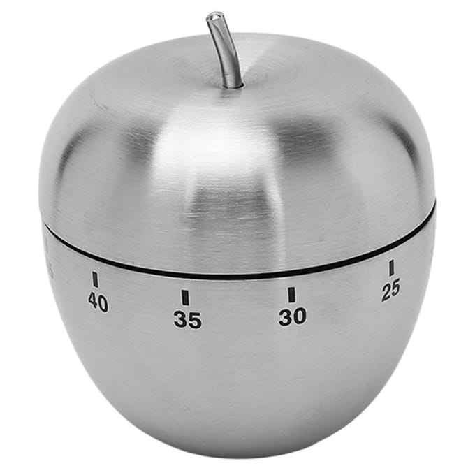 Appelvorm Timer Handmatig Draaiend RVS Metaal Luid Alarm Aftel Kookwekker voor gray