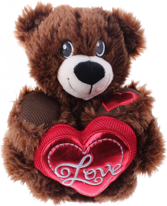 Eddy Toys Knuffelbeer Met Hart Donkerbruin 33 Cm
