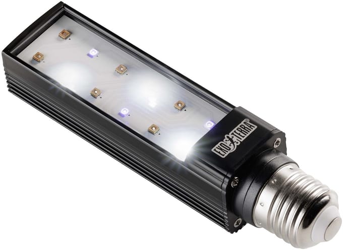 Exo Terra TerraSky UV UVB LED terrarium lamp zwart | horizontale UV-dekking | 20.000 uur