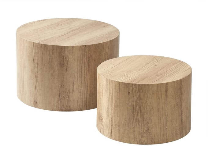 CALICOSY - Set van 2 ronde salontafels - MAIA