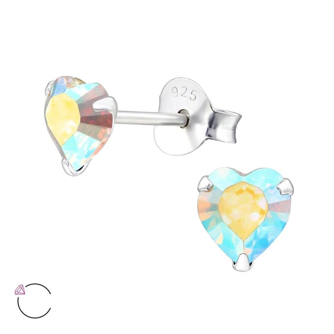 Montebello Oorbellen Libi AB - 925 Zilver E-Coating - Swarovski Hart - Ø5mm