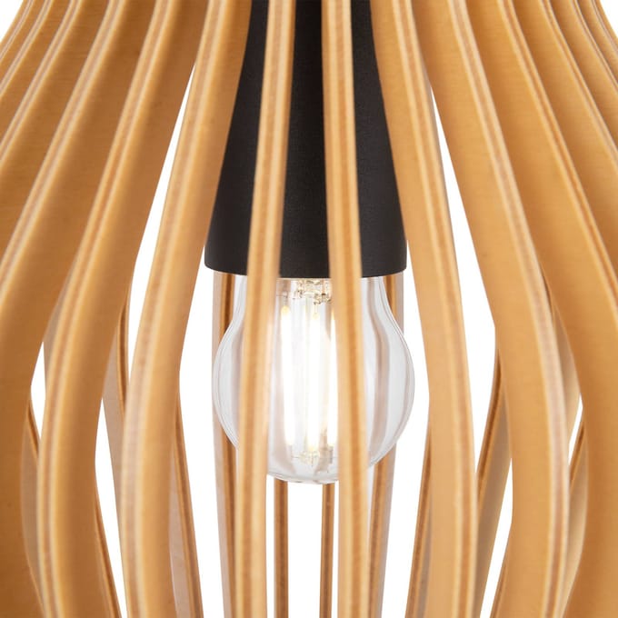 Hanglamp Maytoni Roots, Ø 20 cm, hoogte 31 cm, hout/zwart