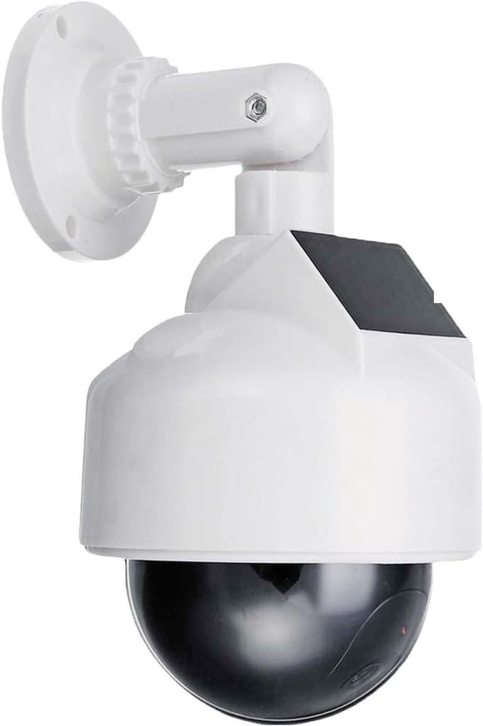 Dummy Camera - Beveiligingscamera Imitatie - Inbraak Preventie - Met Rood LED - 10x10x2 cm - Wit