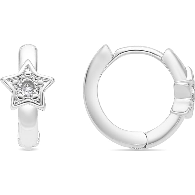 Boucles d’oreilles Luxenter en argent fini de 10 mm de diamètre et Brilliant Zirconia - Ktyu blanc