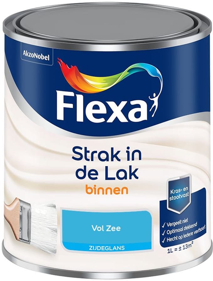 Flexa - Strak In De Lak Binnenlak Zijdeglans - Vol Zee - Mengverf - 1 L