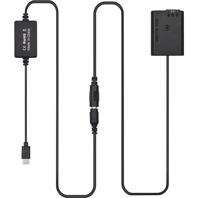 PD USB Type-C-kabel naar NP-FW50 Dummy-batterij DC-koppeling Vervanging voor Sony A7S2 A7S A7 II R RII zwart